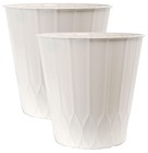 2 x 22 Litre Cream Plant Pots Indoor Home Outdoor Garden Tall Plastic Planters