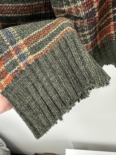 Suéter Ralph Lauren Etiqueta Púrpura Lana Tartán Cuero Parche Caza Campo L (T-1 - Imagen 6 de 13