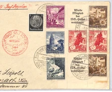 GERMANY GRAF ZEPPELIN Air Mail Cover SUDETENLAND 1938 Reichenberg/Liberec LZ253