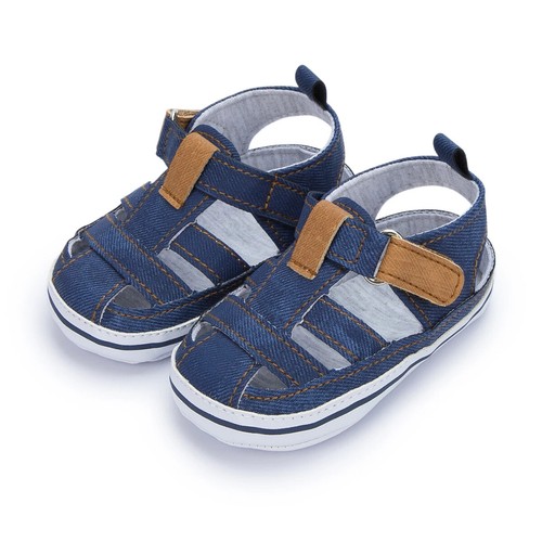 Baby Sandals Crib Anti-Slip Infant Rubber Sole Boys Girl Canvas Summer 0-18 M - Picture 2 of 20