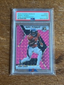 2020 Panini Mosaic Jerry Jeudy #267 Pink Fluorescent 07/10 PSA 10 GEM MINT RC