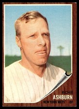 1962 Topps 213 Richie Ashburn New York Mets HOF #2