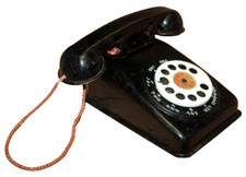Vintage The STEEL Stamping Co, Dial Telephone Black Metal Toy