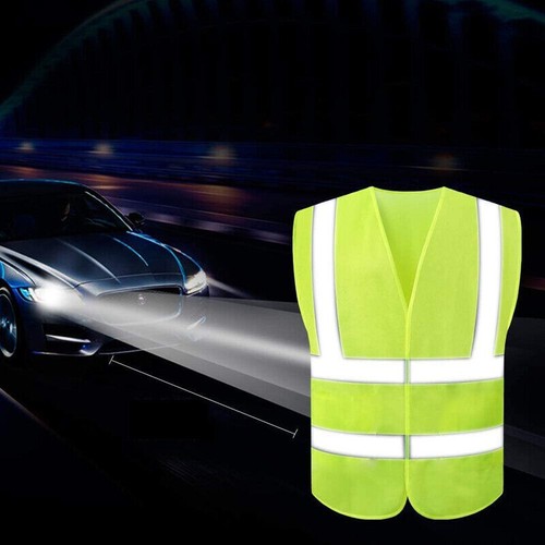Safety Vest Reflective Tape Yellow Orange Day Workware Night High Visibility AU - Picture 11 of 14