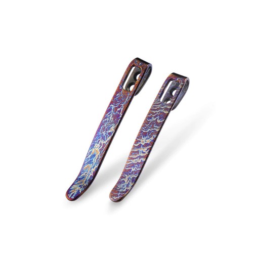 CIVIVI T002A Flamed Titanium Pocket Clips - Set of Two, No Screws Included - Picture 5 of 5