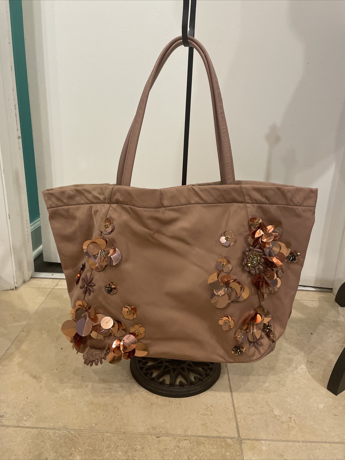 Authentic TORY BURCH Flower Cluster Tote in Blush $350 | eBay