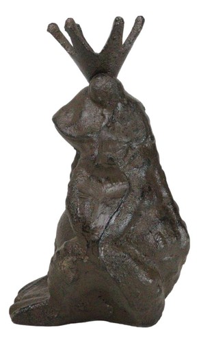 Rustikale Gusseisen skurrile Kröte Froschkönig mit Krone Figur Briefbeschwerer - Bild 7 von 11
