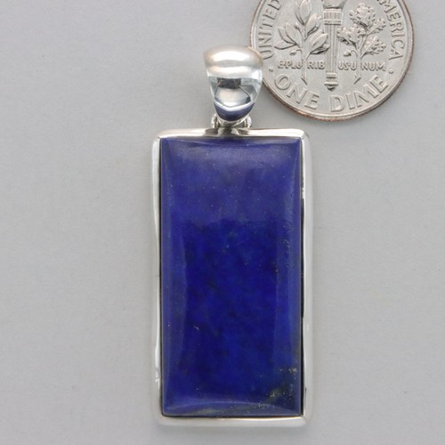 Colgante cuadrado/rectángulo de plata de ley 925 - lapislázuli azul #1 - Imagen 2 de 8