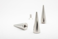 Bag of 20 Cone Spike 28mm high Silver with screwback, leathercraft studsandspike