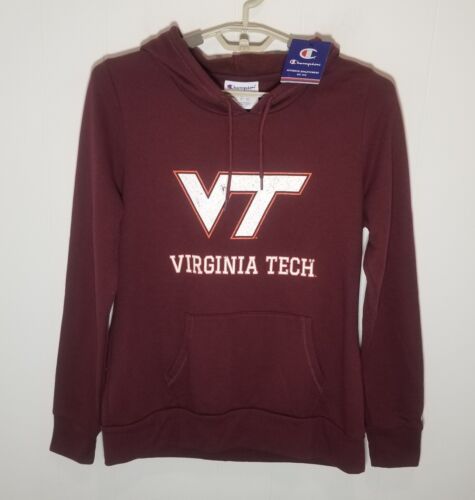NWT Champion Virginia Tech Hokies Hoodie Women Size L Maroon Hooded Sweatshirt  - Picture 1 of 12