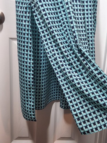 Michael Kors Maxi Dress L Large Blue Short Sleeve Stretch Career Casual Teal - Picture 9 of 14