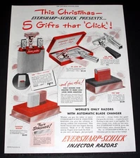 1948 OLD MAGAZINE PRINT AD, EVERSHARP-SCHICK INJECTOR RAZORS, THIS CHRISTMAS!