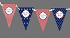 White Blue Red Anchor Nautical Sailing Beach Seaside Personalised Bunting