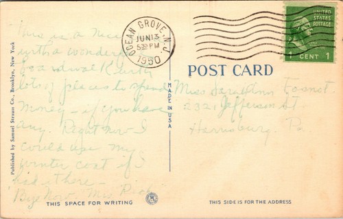 Vintage 1940er Casino North End Hotel Asbury Park Ocean Drive New Jersey NJ Postkarte - Bild 2 von 2