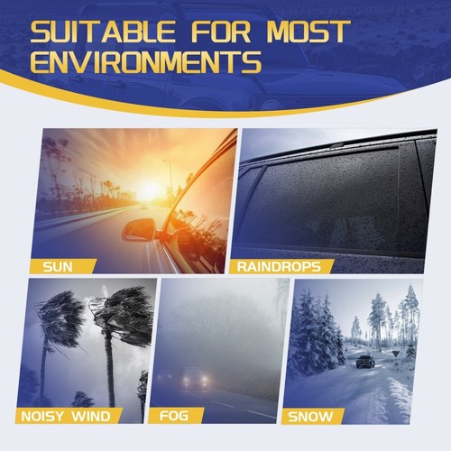 6Pcs Window Visor Rain Guard for Ford Bronco 21+ 4 Door Sound Noise Sun Shade - Picture 7 of 12