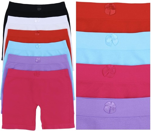 FashionCatch Pack of 6 Girls Seamless Stretch Comfort Shorts - Picture 10 of 12