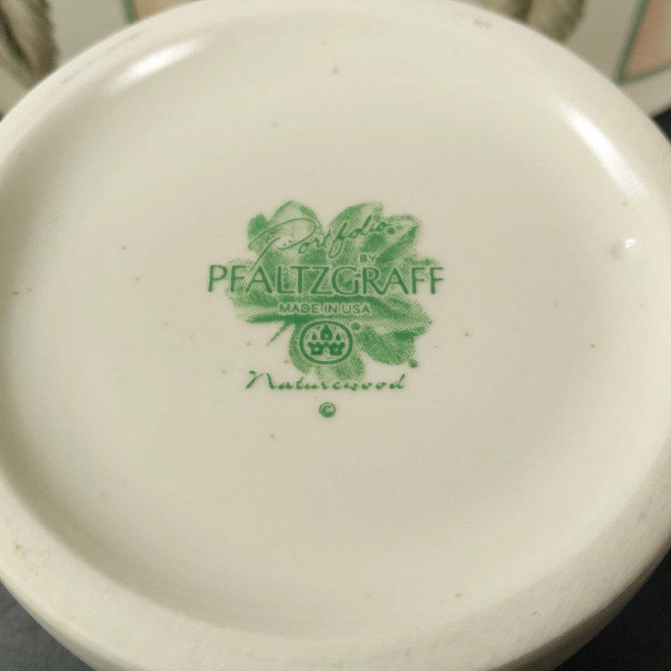 Juego de tazas planas Pfaltzgraff Naturewood colección portafolio gres EE. UU. Foto 3 de 4