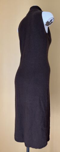 Lauren Ralph Lauren 100% Kaschmir Rollkragen langes braunes Kleid ärmellos M - Bild 7 von 15