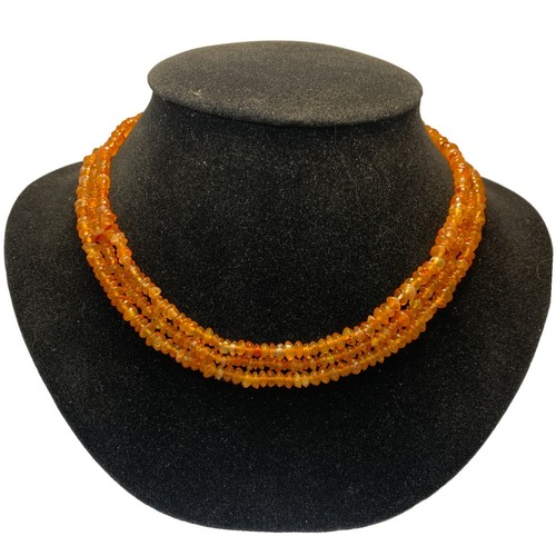 sterling silver amber multi strands necklace 17” - Picture 1 of 7