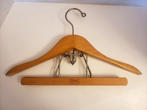 Setwell 16” Wooden Suit Pant Hanger Combo Suits Size Standard Vintage Clamp - Picture 6 of 7