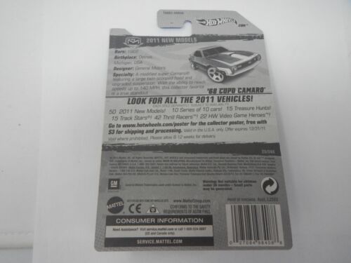 Hot Wheels 2011 NEW MODELS '68 COPO Camaro Red - Picture 4 of 4