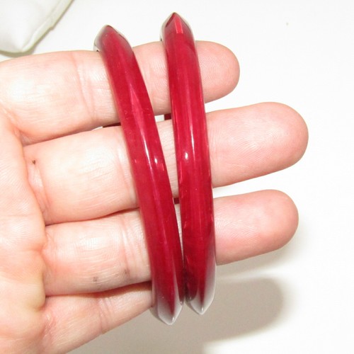 2 brazaletes de baquelita vintage rojo cereza simicroma probados - Imagen 4 de 6
