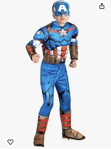 MARVEL Boys Deluxe Captain America Costume, Kids Avengers Steve Rogers Superhero - Foto 4 di 12