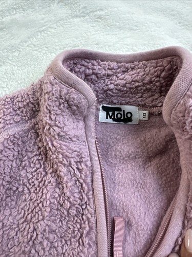 Molo PURPLE FLEECE ZIP-UP Sweater With Bear Claw In The Arm Size 10- 12 Ulan - Picture 9 of 9