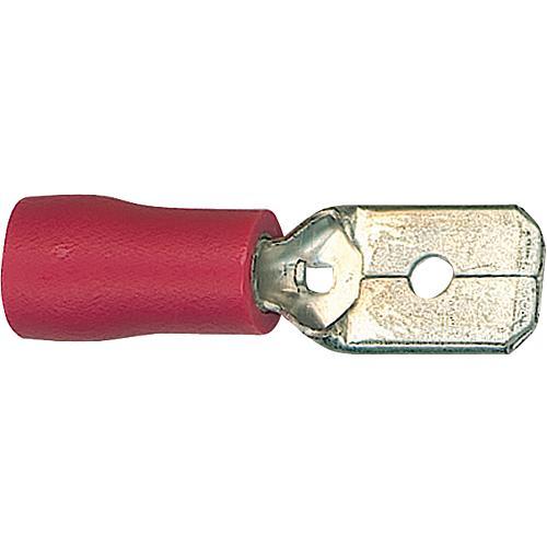 Kabelflachstecker, rot ,halbisoliert bis 1,5 mm² 6,3 mm x 0,8 mm - Bild 1 von 1