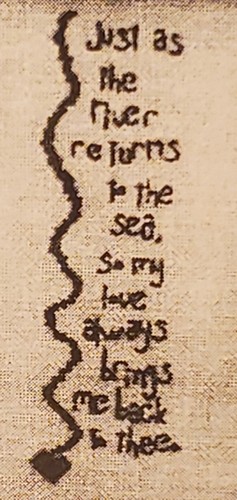Bent Creek THE RIVER Cross stitch pattern MY LOVE ALWAYS BRINGS ME BACK TO THEE