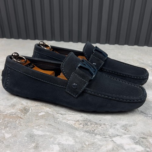 Louis Vuitton Monte Carlo LV Driving Moccasins Blue Suede 7.5 LV 8.5 US 41.5 EUR - Picture 6 of 12
