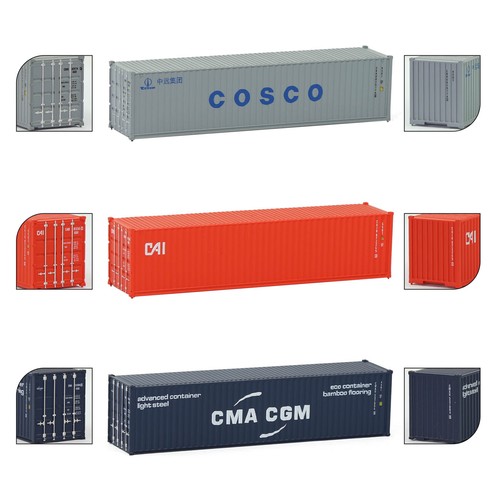 Evemodell 3 Stck. N Maßstab 40 Fuß 1:160 magnetischer Versandcontainer Frachtautos Fracht - Bild 44 von 46