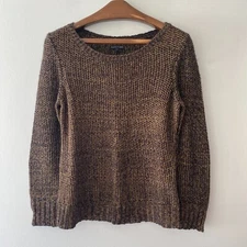 Eileen Fisher Black Gold Pullover Knit Sweater Womens Small