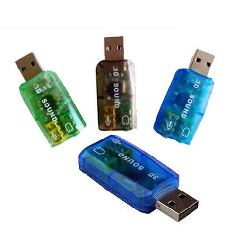 Mini External USB To 3.5mm Mic Headphone USB Sound Card 3D Audio Head·J,