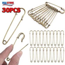 30PCS Safety Pins Large Heavy Duty Stainless Steel Sewing Crafting Jewelry Tool