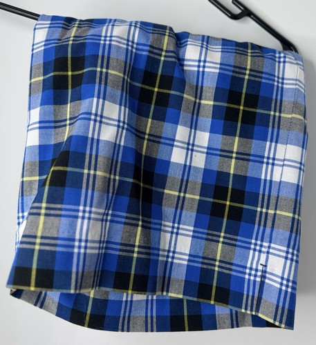 Blue Plaid Mens Size 36 Pleated Trendy Performance Golf Shorts - Picture 2 of 2