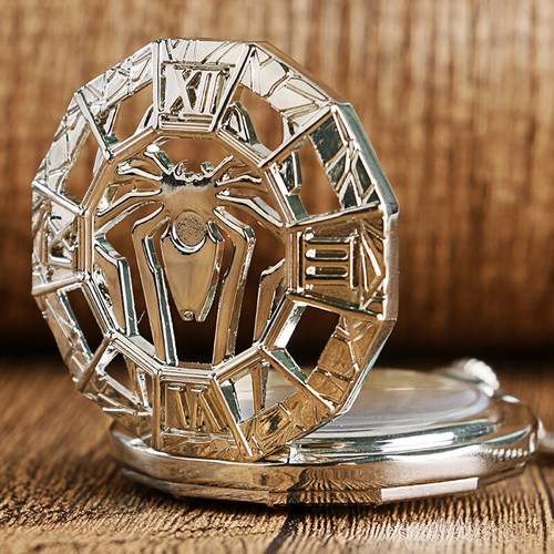 Vintage Styler Spider Design Hand-Wind Mechanical Pocket Watch Silver Tone Case - Picture 11 of 12