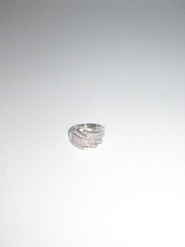 Vintage Signe NV Silver Ring 9 Rhinestone Crystal Shiny Statement Diamonique - Picture 7 of 10