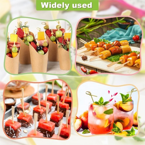 500PCS Cocktail Picks Kit 4 Styles Fancy Toothpicks for Appetizers 3 Sizes Long - Picture 7 of 7