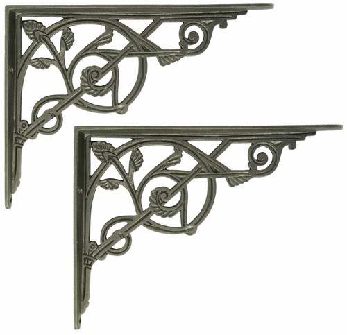 Pair of Large Cast Iron Trellis Shelf Brackets - Two support sizes: 25 or 30 cm - Picture 2 of 7