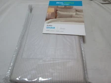 New Real Simple Solutions LINEAR Stone Stripe Euro Eurpean Pillow Sham 26x26 NIP