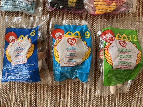 TY TEENIE BEANIE BABIES MCDONALD'S Happy Meal Toy 1999 Set of 9 Misc. Numbers - Picture 7 of 9