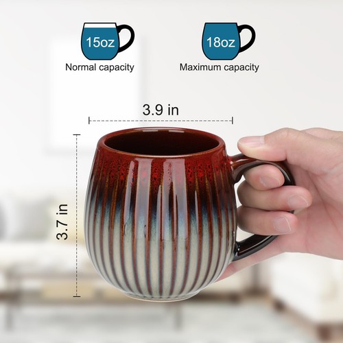 Ceramic Coffee Mug 17oz Large Coffee Cups Home Office Tea Cup Drinkware - Picture 3 of 6