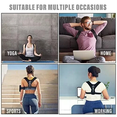 Posture Corrector Upper Back Brace Neck Shoulder Support Pain Relief Belt - Picture 2 of 6