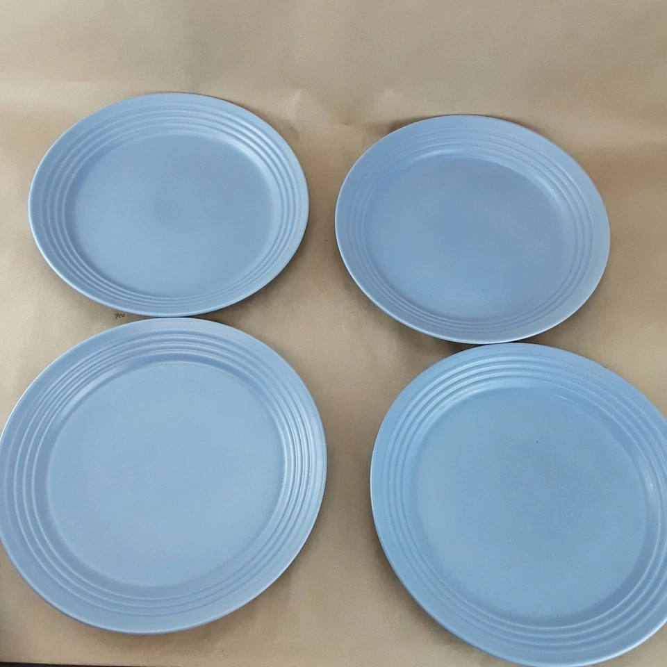 Gibson Everyday Stoneware 8 Pc. Dinner Salad Plate Dinnerware in Matte Blue Set - Image 4 of 4