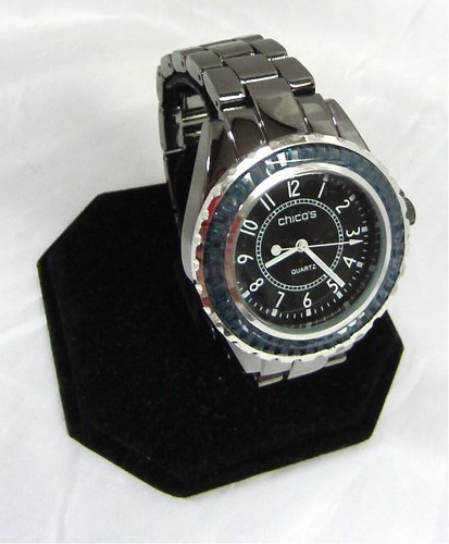 CHICO'S "CYAN" ADJUSTABLE STRAP WATCH BRACELET HEMATITE HUE NWT $69 - Picture 2 of 12