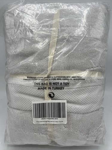 Quince 100% Turkish Cotton Ultra Plush Bath Towel- Set Of 2 Silver Light Gray - Picture 3 of 3