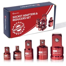 5PCS Impact Socket Adapter Set,Socket Converter&Reducer,1/2 to 3/4,1/2 to 3/8,3/