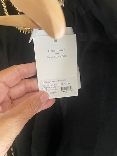 RRP $725.00 BNWT ZIMMERMANN ROULEAU CHAIN MINI DRESS SIZE 2 AUD 12 US 8 - Picture 10 of 12