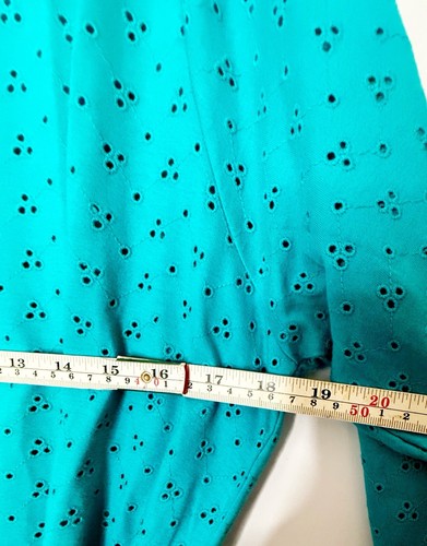Dreams & Co. Accappatoio Donna Taglie Forti 14/16 Medium 100% Cotone Occhiello Aqua Teal - Foto 6 di 8
